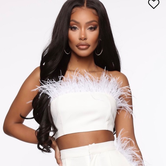 Fashion Nova Tops - White fur top